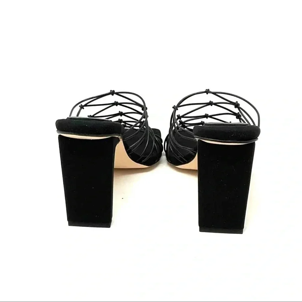 Good American Caged Mule Neoprene Heels NIB size 9